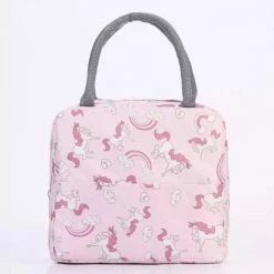 SIVAYES Lunchtas - Koeltas - Schooltas - Leuke Vrolijke Picknicktas - Kinderen & Volwassenen - Roze Unicorn-Eenhoorn - Sinterklaascadeau - Kerstcadeau