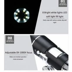 DrPhone X4-1 Microscoop - Digitaal / USB - 30Fps - 1000x Vergroting - Voor Computer / Laptop MAC Windows OS -Mushie  winkel 550x553 13