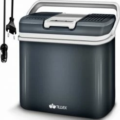 Woltu Tillvex Koelbox 24L Met ECO Modus Voor Auto & Camping - Frigobox Elektrisch 24 Liter Met 12v 230 Volt - Verkoelt En Verwamt - MiniBar - Mini Koelkast