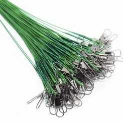 Merkloos 10 Stuks - Stalen Onderlijn - 25cm - 14kg - 0,5mm - GROEN