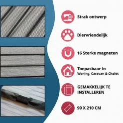 LUMEXX Vliegengordijn - Magnetisch - Glasvezel - 90x210 Cm - Hordeur - Deur - Zwart -Mushie  winkel 550x561 5