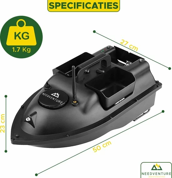 Needventure GPS Voerboot - Voerboten Karper - Karpervissen - Hengelsport - Hook Release - 500M Bereik - 3 Voerbakken - 4kg Laadvermogen - Inclusief Afstandsbediening & Nachtlamp 6 Needventure GPS Voerboot - Voerboten Karper - Karpervissen - Hengelsport - Hook Release - 500M Bereik - 3 Voerbakken - 4kg Laadvermogen - Inclusief Afstandsbediening & Nachtlamp - Afbeelding 6