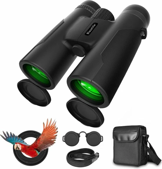 Blazelife Verrekijker - 12x42 - BAK-4 - Kerstmis - Kerstfeest - Christmas Gift - Verrekijker Vogelsspotten - Waterbestendig - Verrekijker Compact - Met Draagtas, Poetsdoek En Nekkoord - Zwart 1 Blazelife Verrekijker - 12x42 - BAK-4 - Kerstmis - Kerstfeest - Christmas Gift - Verrekijker Vogelsspotten - Waterbestendig - Verrekijker Compact - Met Draagtas, Poetsdoek En Nekkoord - Zwart