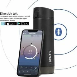 Hidrate Spark Chug Slimme Waterfles - Roestvrij Staal - 620ml - LED Verlichting - Zwart