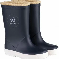 Igor - Regenlaarzen Voor Kinderen - Splash Nautico Borreguito - Marineblauw - Maat 31EU