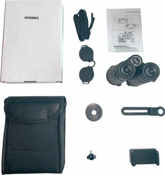 FEDEC Binoculaire Verrekijker - Met Smartphone Adapter - 10x Vergroting 42mm Objectief - Zwart 7 FEDEC Binoculaire Verrekijker - Met Smartphone Adapter - 10x Vergroting 42mm Objectief - Zwart - Afbeelding 7