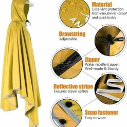 Anyoo Waterdichte Fietsponcho Fiets Regenjas Jas Capes Lichtgewicht Compact Herbruikbaar Voor Jongens Mannen Vrouwen Volwassenen -Mushie  winkel 550x587 3