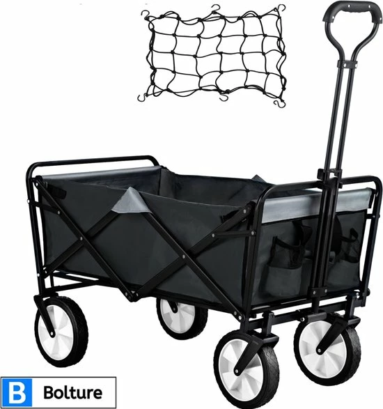 Bolture Bolderkar Opvouwbaar Met Duwstang - Bolderkar Opvouwbaar Luchtbanden - 8 Inch Wielen - Inclusief Net - Zwart 1 Bolture Bolderkar Opvouwbaar Met Duwstang - Bolderkar Opvouwbaar Luchtbanden - 8 Inch Wielen - Inclusief Net - Zwart