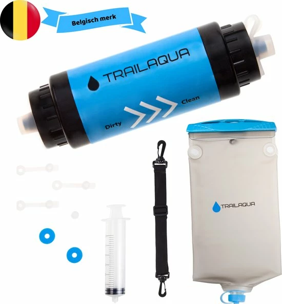 TrailAqua Waterfilter Survival 0.1Micron - Filtert Bacteriën - Snelle Drinkwaterfilter En Waterzuivering Met Waterzak Voor Outdoor, Kamperen, Preppen En Wandelen 1 TrailAqua Waterfilter Survival 0.1Micron - Filtert Bacteriën - Snelle Drinkwaterfilter En Waterzuivering Met Waterzak Voor Outdoor, Kamperen, Preppen En Wandelen