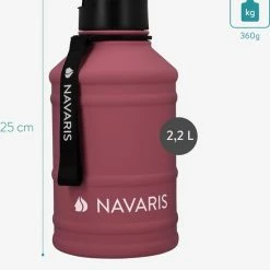 Navaris Waterfles Van Roestvrij Staal - Drinkfles - 2L - Extra Grote Roestvrijstalen Fles Met Drinkdop - Ideaal Tijdens Het Sporten - Rood -Mushie  winkel 550x598 15