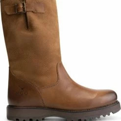 MGO Leisure Wear MGO Tommy Heren Nubuck Leren Outdoorlaarzen - Waterdicht - Wol Gevoerde Laars - Cognac Bruin Leer - Maat 41