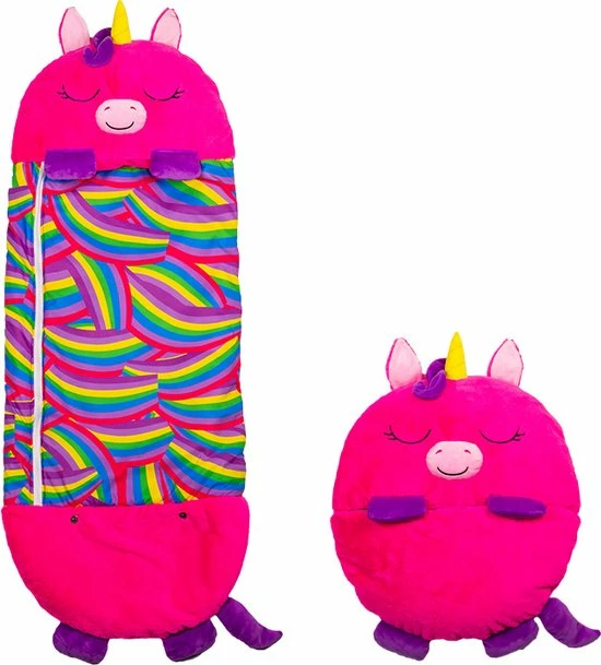 Mediashop Happy Nappers Kinderslaapzak - 2-in-1 Zachte Knuffel En Zomerslaapzak - Roze Eenhoorn Motief Voor Kinderen Van 6-12 Jaar - Large 1 Mediashop Happy Nappers Kinderslaapzak - 2-in-1 Zachte Knuffel En Zomerslaapzak - Roze Eenhoorn Motief Voor Kinderen Van 6-12 Jaar - Large