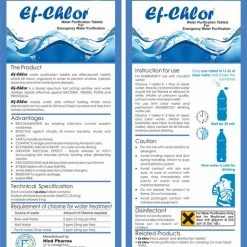 Ef-Chlor Waterzuiveringstabletten 8,5 Mg - 100 Stuks! - 1-2 Liter Veilig En Schoon Drinkwater In 30 Minuten! -Mushie  winkel 550x620 1