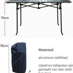 Travel-light Vouwtafel Aluminium 140 X 70 X 70cm Incl. Netvak & Camping Transporttas - Aluminium Roltafel - Campingtafel Aluminium + Staal - Tafelblad Rolbaar - Campingmeubels - Dining Tuintafel - Antraciet Kleur -Mushie  winkel 550x633 5