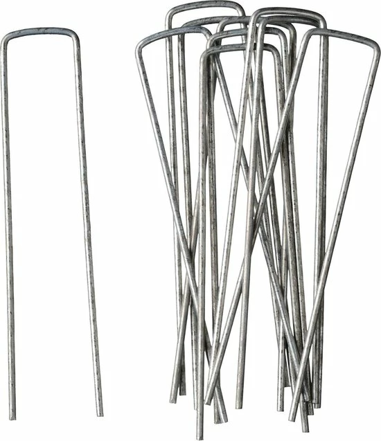 Nature - Gronddoekpennen (10 St.) - 14x3cm - Metaal 1 Nature - Gronddoekpennen (10 St.) - 14x3cm - Metaal