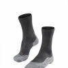 FALKE TK5 Wander Wandelsokken Mid-rise Zacht Thermisch Anti-blaar Antizweet Zonder Motief Met Elastische Boord Warm Admend Merinowol Grijs Dames Sportsokken - Maat 41-42