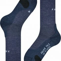 FALKE TK2 Explore Wool Wandelsokken Dikke Versterkte Thermische Sokken Zonder Patroon Met Medium Padding Lang En Warm Voor Wandelen Winter Merinowol Blauw Heren Sportsokken - Maat 44-45 -Mushie  winkel 550x666 5