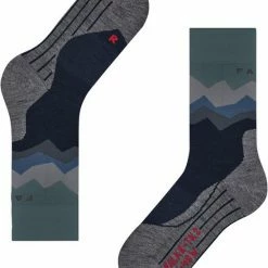 FALKE TK2 Crest Wandelsokken Dik Versterkt Met Patroon Met Medium Padding Lang En Warm Voor Wandelen Merinowol Blauw Heren Sportsokken - Maat 42-43 -Mushie  winkel 550x667 1