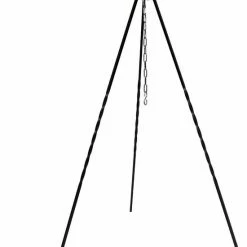 Fox Outdoor Bbq Driepoot Voor Dutch Oven, Hongaarse Kookketel Of Bbq Rooster Hoogte 1 Meter Met Ketting En Haak, Ijzer.