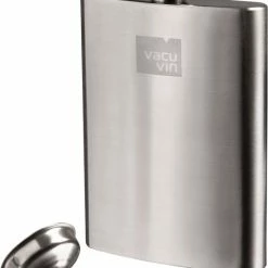 VacuVin Vacu Vin Heupfles 240 Ml 9,2 X 13,7 Cm Rvs Zilver 2-delig