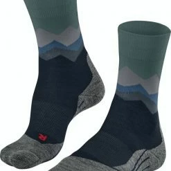 FALKE TK2 Crest Wandelsokken Dik Versterkt Met Patroon Met Medium Padding Lang En Warm Voor Wandelen Merinowol Blauw Heren Sportsokken - Maat 42-43
