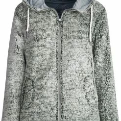 BJØRNSON XANDRA Sherpa Fleece Vest 4 Seizoenen Dames - Zacht - Hoodie / Capuchon - Rits - Maat 44 - Antraciet Melange