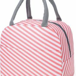 Lunch Bag - Roze/Wit | Koeltas | Polyester / Nylon | 23x15x20 Cm | Fashion Favorite