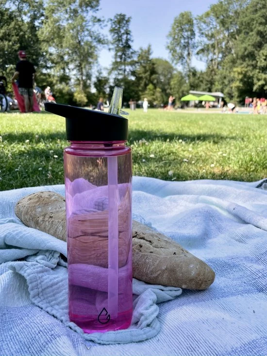 Wattamula Milieuvriendelijke Waterfles Met Rietje - 750 ML - Roze Transparant - Drinkfles 3 Wattamula Milieuvriendelijke Waterfles Met Rietje - 750 ML - Roze Transparant - Drinkfles - Afbeelding 3