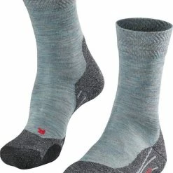 FALKE TK2 Explore Melange Wandelsokken Warm Winter Zacht Thermisch Ademend Anti-blaar Antizweet Zonder Motief Met Elastische Boord Merinowol Blauw Dames Sportsokken - Maat 41-42 -Mushie  winkel 550x751 5