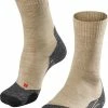 FALKE TK2 Explore Wandelsokken Warm Winter Zacht Thermisch Ademend Anti-blaar Antizweet Zonder Motief Met Elastische Boord Merinowol Beige Dames Sportsokken - Maat 37-38