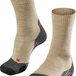 FALKE TK2 Explore Wandelsokken Warm Winter Zacht Thermisch Ademend Anti-blaar Antizweet Zonder Motief Met Elastische Boord Merinowol Beige Dames Sportsokken - Maat 37-38