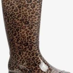 Mountain Peak Dames Regenlaarzen Met Luipaardprint - Bruin - Maat 41