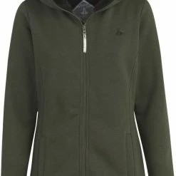 BJØRNSON Sigrid Sweatvest Dames - Teddy Gevoerd - Hoodie - Maat 48 - Olijfgroen