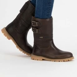 Travelin' Bregenz Dames Leren Outdoorlaarzen - Waterdicht & Ademend - Vibram Zool - Wandellaarzen - Donkerbruin Leer - Maat 38 -Mushie  winkel 550x794 4