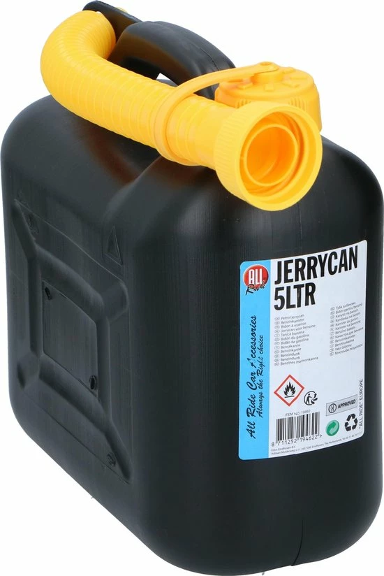 All Ride Jerrycan/benzinetank 5 Liter Zwart - Voor Diesel En Benzine - Brandstof Jerrycans/benzinetanks 1 All Ride Jerrycan/benzinetank 5 Liter Zwart - Voor Diesel En Benzine - Brandstof Jerrycans/benzinetanks
