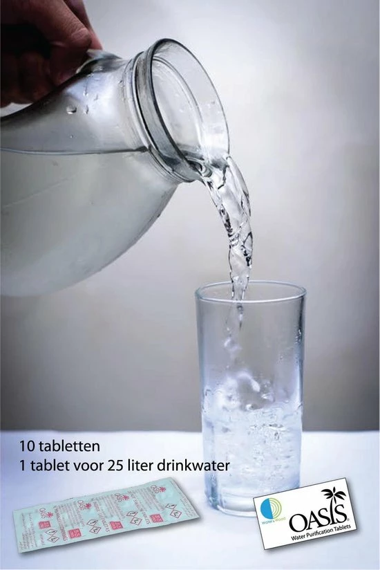 LevinQ Oasis Waterzuiveringstabletten - 5 Jaar Houdbaar Tot 2027! - 20-25 Liter Veilig Drinkwater Per Tablet NATO Goedgekeurd + LevinQ® Handschoenen PE 2 LevinQ Oasis Waterzuiveringstabletten - 5 Jaar Houdbaar Tot 2027! - 20-25 Liter Veilig Drinkwater Per Tablet NATO Goedgekeurd + LevinQ® Handschoenen PE - Afbeelding 2